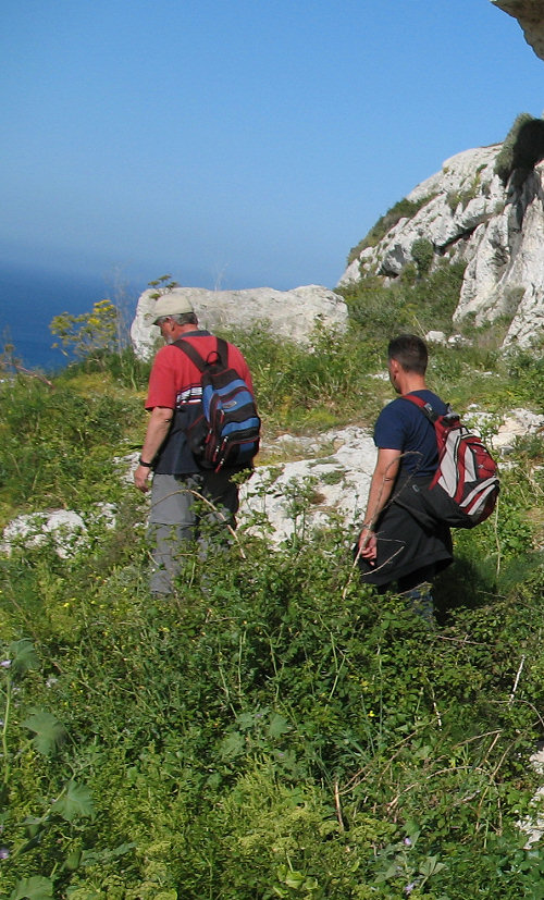 Dr. Weber and his assistant (Mr. Bernd) during one of the botany learning trips in Malta.